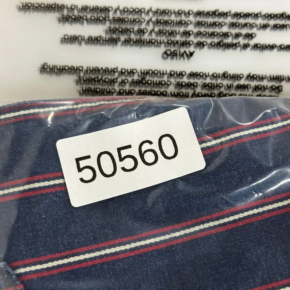American Eagle Skirt Womens Size 2 Blue Red White Striped Denim Raw Hem Mini